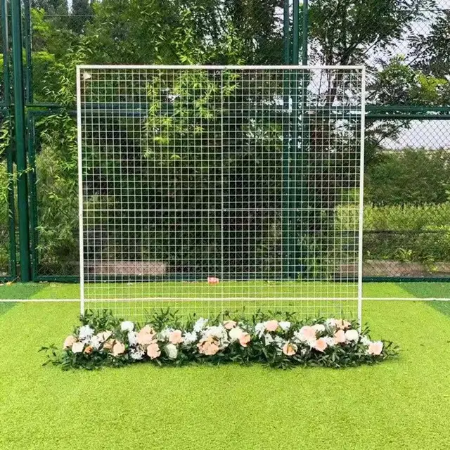 Wedding forest style stage background balloon arch 2m*2m Square mesh bracket white color iron mesh frames