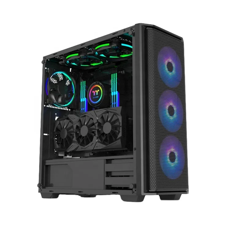 Корпус для игрового компьютера C908 Black atx tower glass pc cpu