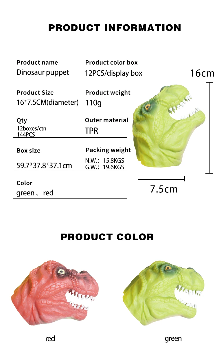 Производитель ролевых игр мягкая пластиковая игрушка для пальцев TPR Животное Динозавр ручная кукольная