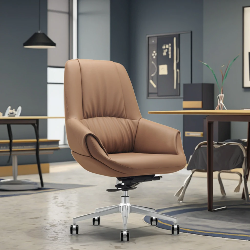Modern Ergonomic Leather Dining Chair Commercial Grade 5