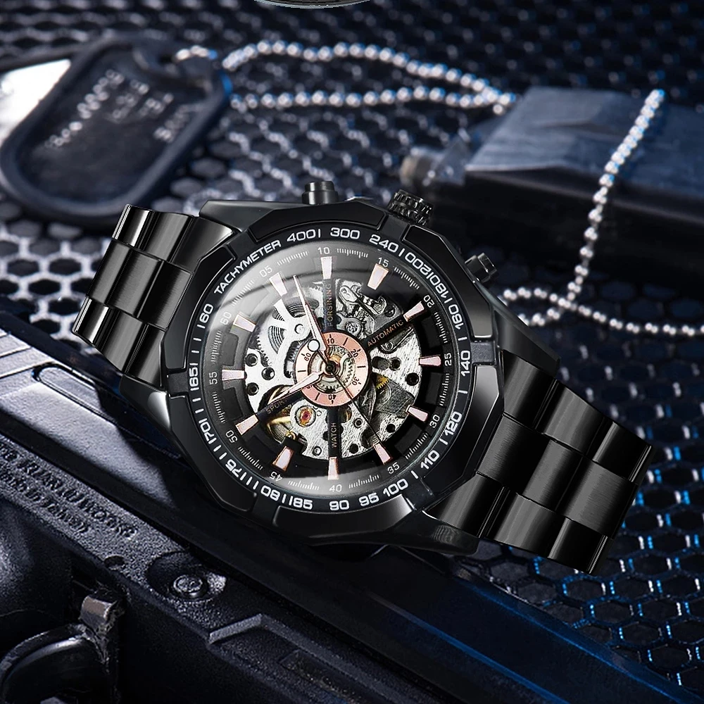 Hochwertige Skelett-Armbanduhr Relojes Originales Durchbrochenes Design 30m Wasserdicht Leuchtend OEM-Uhr Für Herren T520