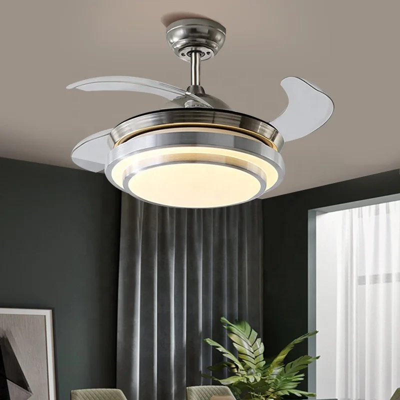 ESC Decorative Led Ceiling Fan Light Full Copper Motor 3 Speed Intertek Invisible Ceiling Fan With Light
