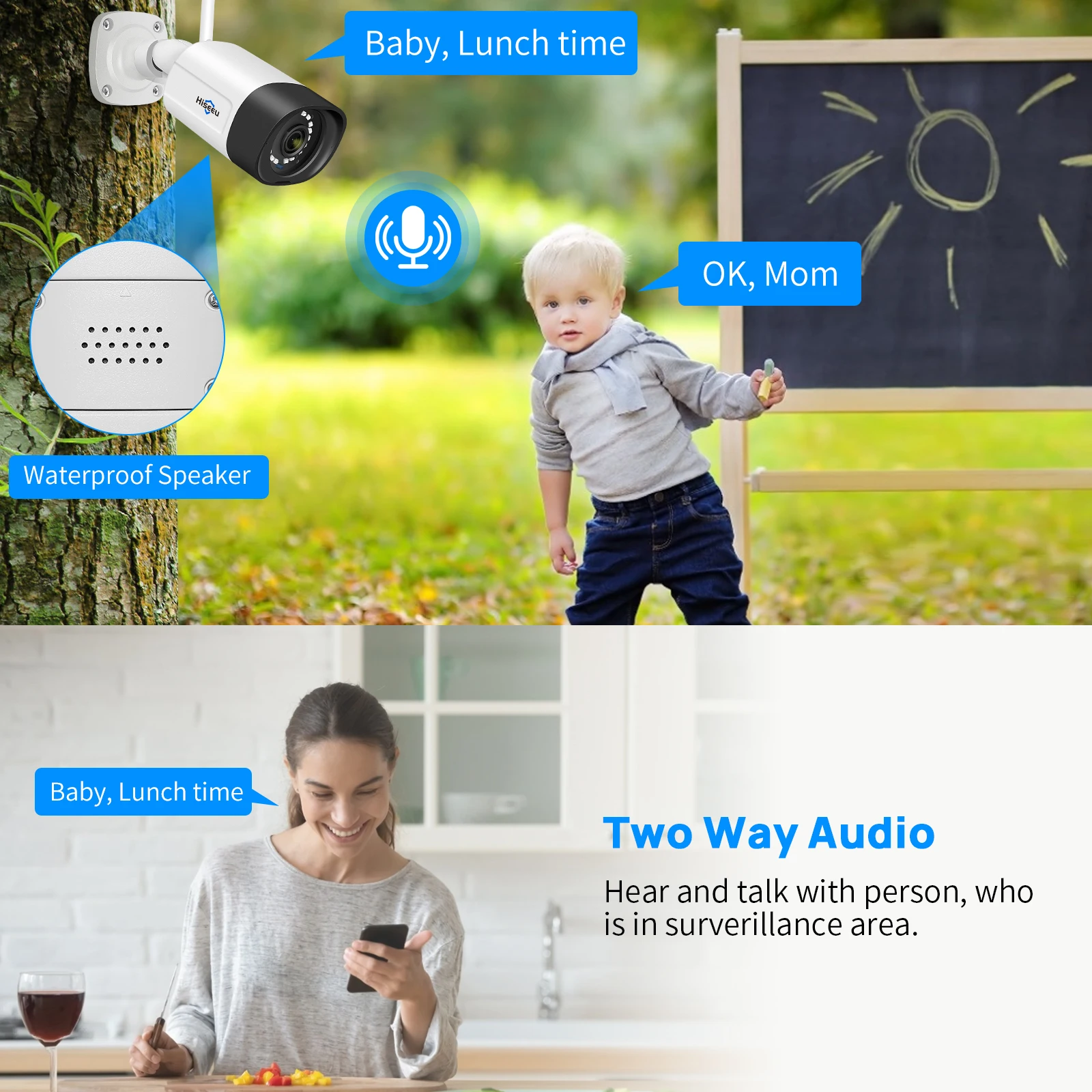 Hiseeu 2K WiFi Security Camera System Outdoor 5MP Dome PTZ  Bullet Cameras Home Security Camera System Wireless Kit