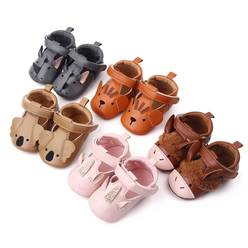 New Arrival Soft PU Leather Cute Animal Babt Toddler Newborn Shoes First Walking Prewalker Shoes