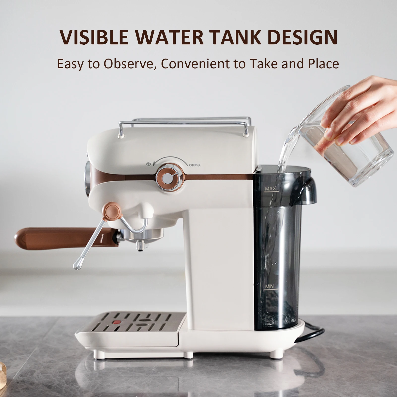 Custom Color 20-Bar Retro Design Espresso Machine Programmable Household Brewer Automatic Milk Frother French German Brew System
