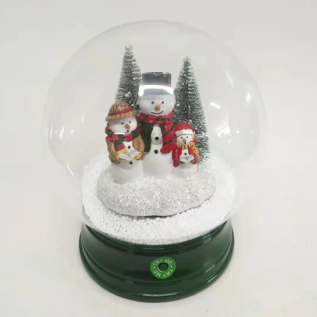 christmas snow globes sale glass snow ball with LED light and music christmas centerpieces table decorations