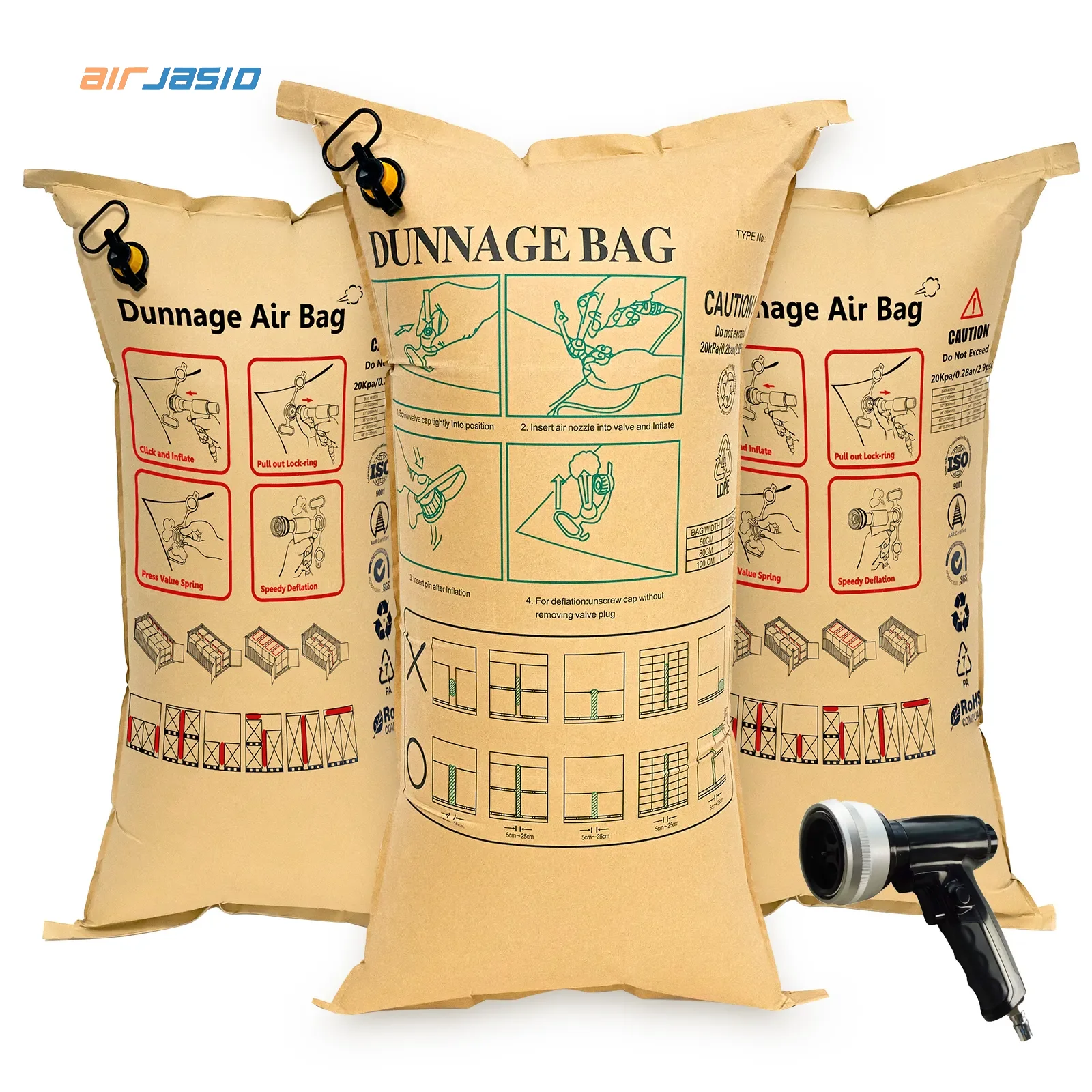 Inflatable Load Cushion PP Woven Recyclable Shockproof Buffer Padded Durable Heavy-duty Container Air Dunnage Bag