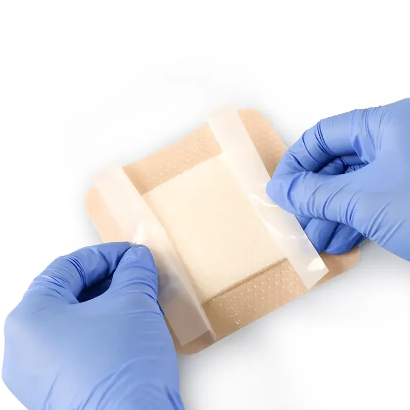 Venous Ulcers Silicone Foam Dressing With Border Waterproof Adhesive 4