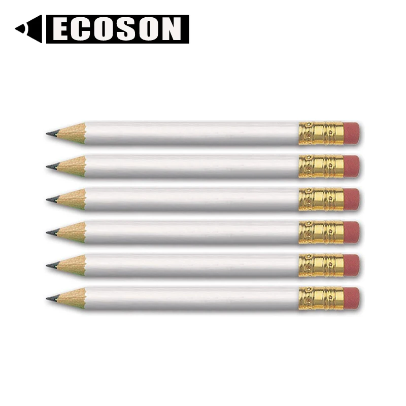 Цветной деревянный рекламный короткий Шестигранный Карандаш Для Гольфа HB круглый шестигранный треугольный полуиндивидуальный карандаш