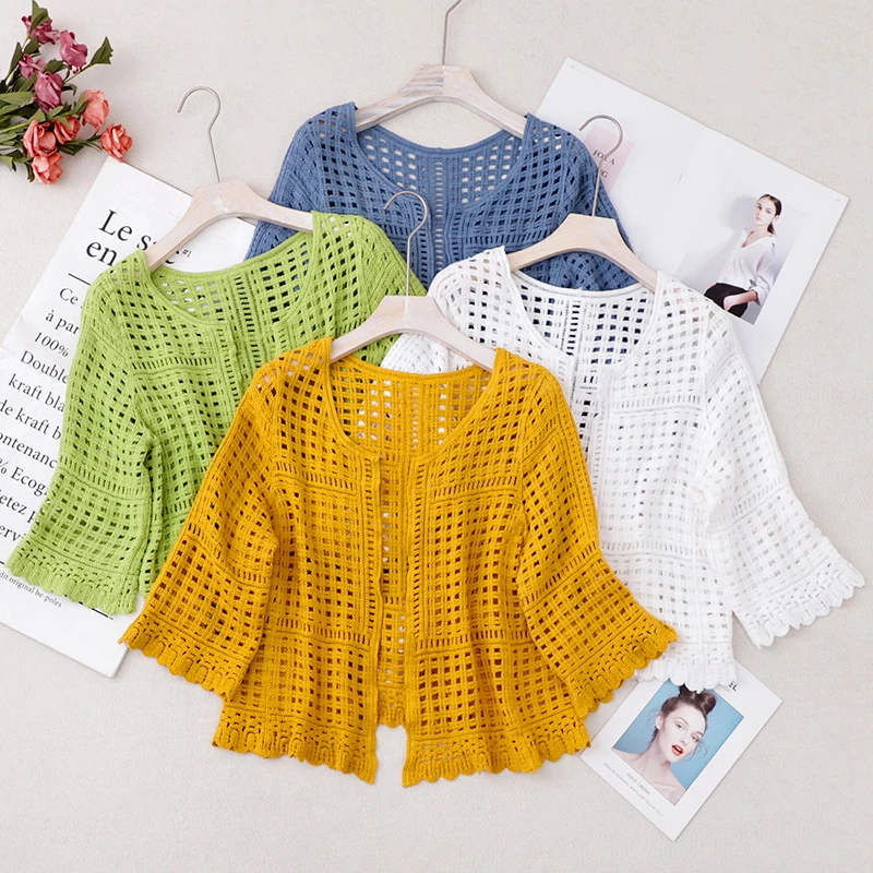 Spring Korean Loose Short Wrap Hollow 