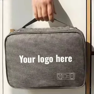 Custom Logo Electronics Mobile Accessories Organizer Portable Digital Gadget Case Waterproof Travel Gear Carry Bag for Cables