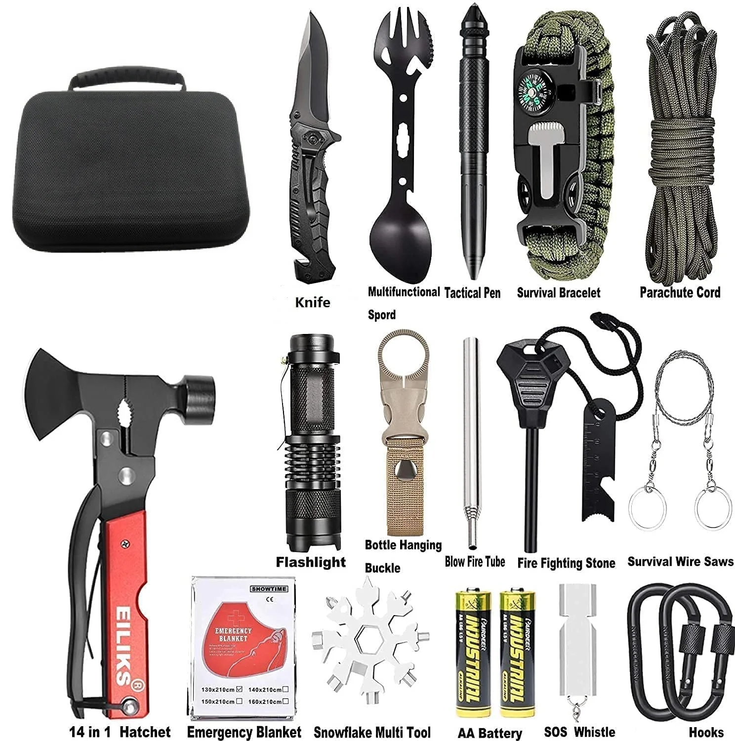 20-in-1 Waterproof Outdoor Camping Gear EDC Tactical Tools 1L Capacity Emergency Survival Kit for Men Dad Husband Boyfriend supplier