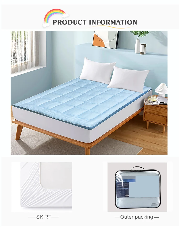 Custom King Queen Size High Quality Summer Breathable Cooling Hotel Grade Mattress Topper details