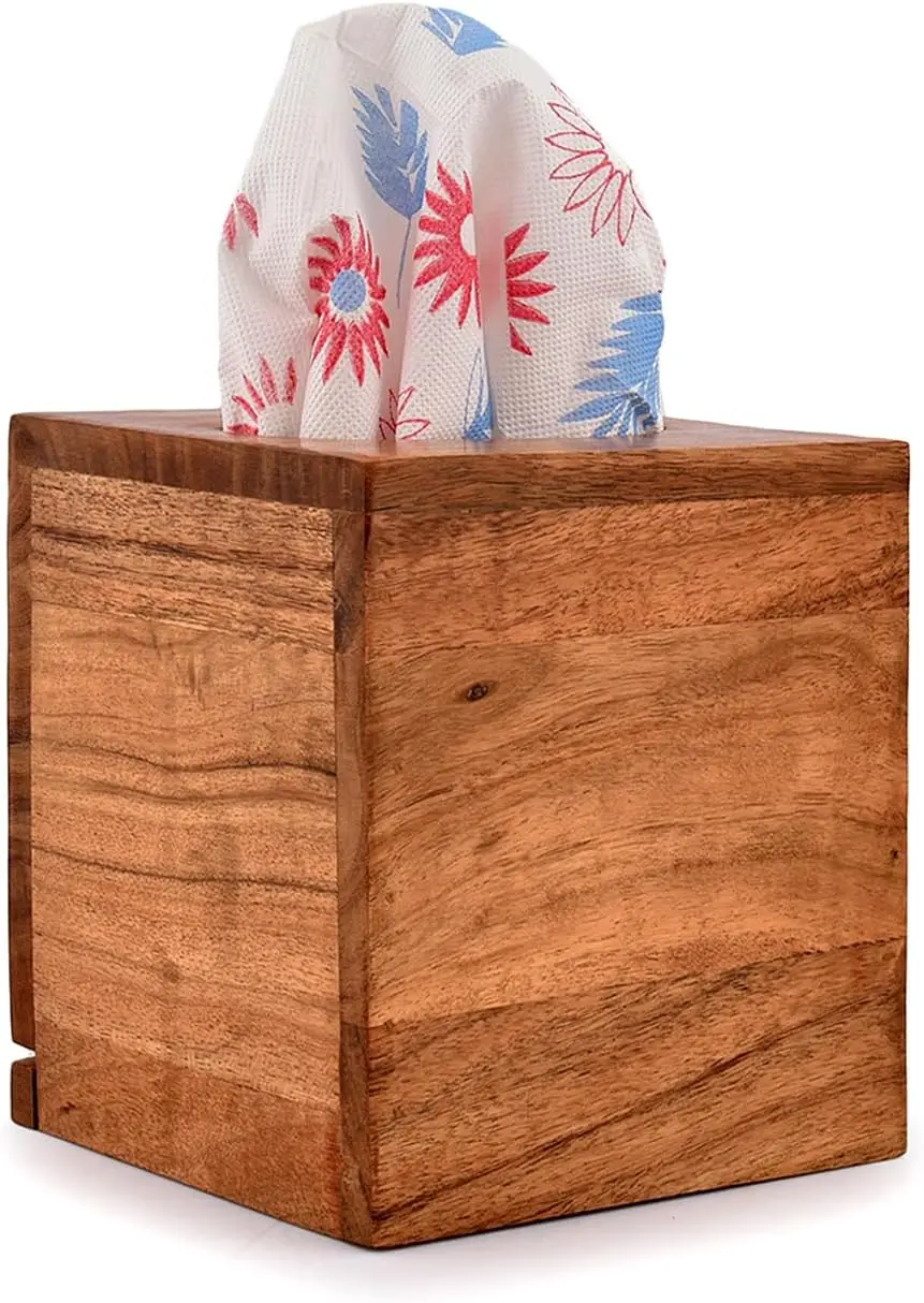 Acacia Toilet Paper Storage Box With Slide-out Bottom Wooden Tissue ...