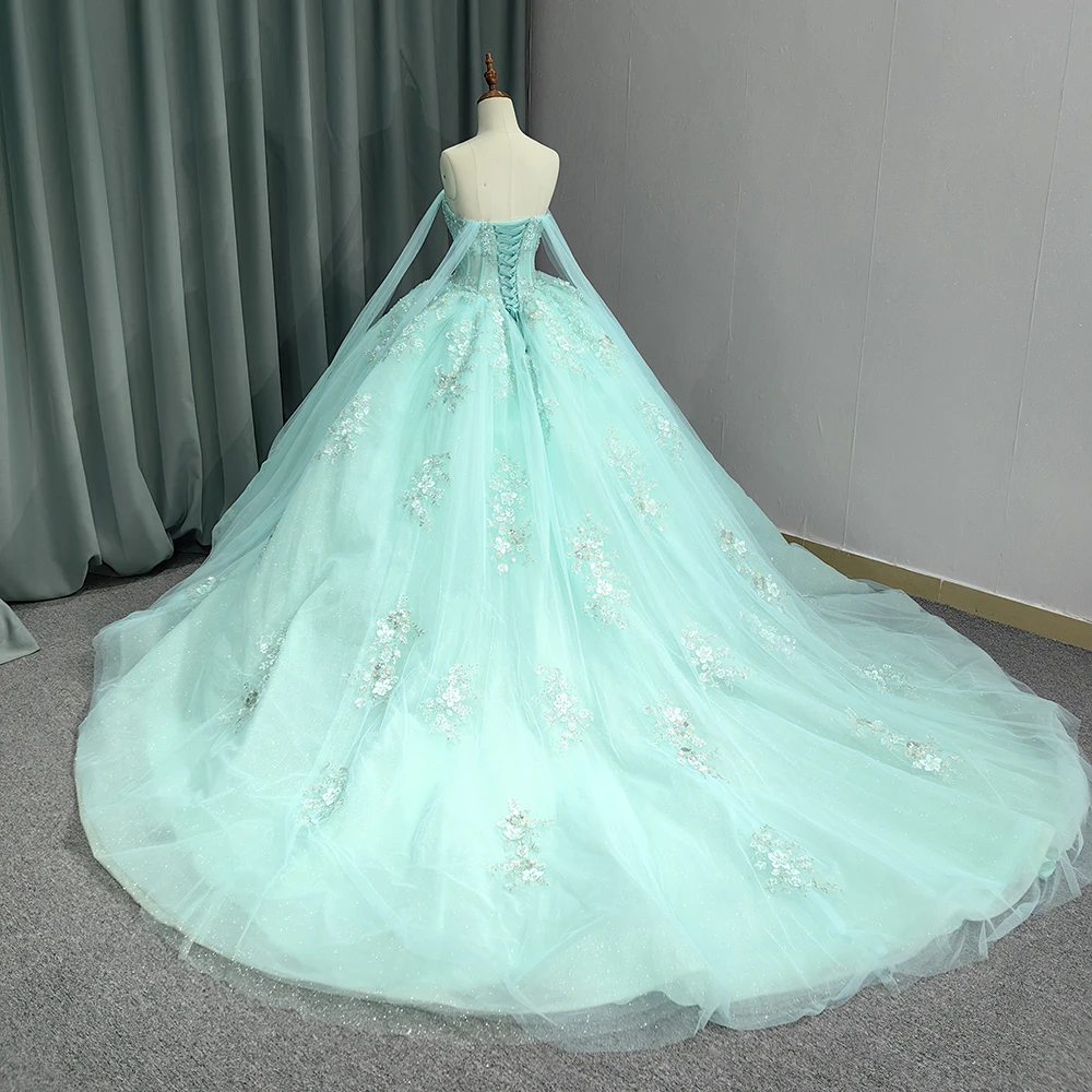 green emerald velvet dress Green Princess Ball Gown Quinceanera Dresses With Bow Appliques Sweet   formalgowns