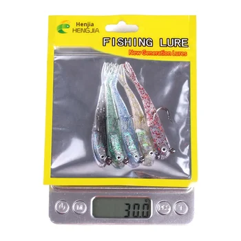 For Silicone Live Bait Fork Tail Lead Head Hook Fishing Lure 7cm 5g with Hooks Multi-color Sea Fishing Gear – Soft Lure – view 5