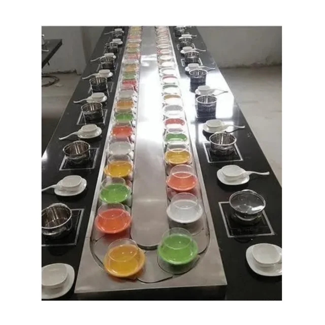 Direct SaleSS316 Plastic Slat Fine Welding Fine Industrial Restaurant Sushi Slat Conveyor 3