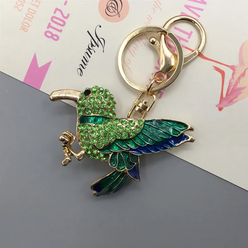 luxury multicolor hummingbird keychain accessories zinc