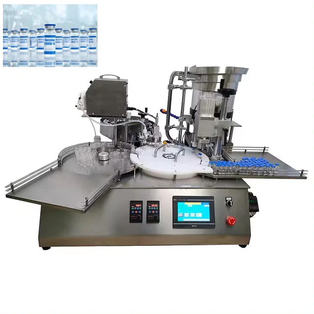 Automatic Vial Filling Stoppering Crimping Machine