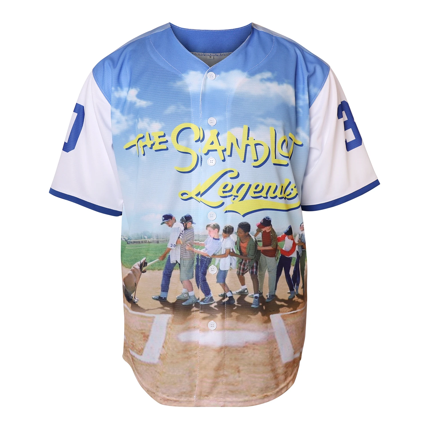 Mens Benny 'The Jet' Rodriguez Baseball Jersey Blue Shirt XL