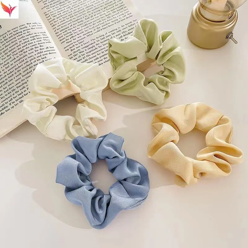 Custom 25 Momme 100% Pure Silk Adjustable Size 4cm Scrunchies Solid Colors Customized Color Oeko-Tex Certified Hair Ties for