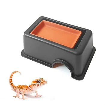 POPETPOP Reptile Hideout Cave With Basin - Humidifying Shelter For Snakes, Spiders, Frogs & Lizards - View #3