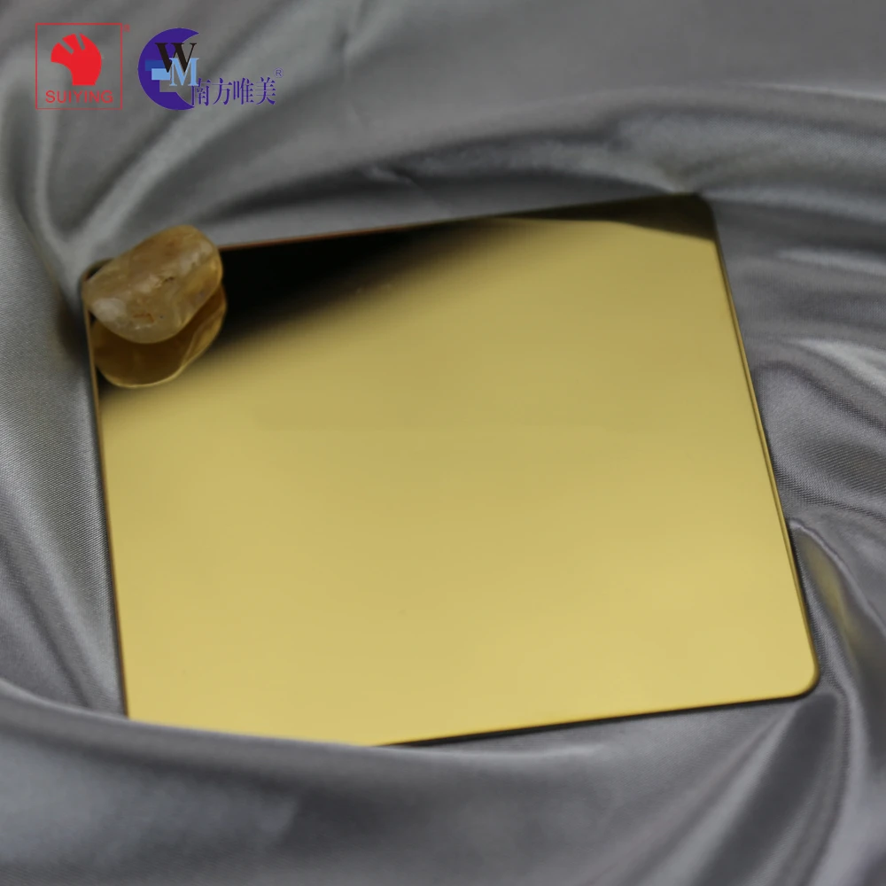 Mirror Finished Ti-Coating Colored Etched Stainless Steel Sheets and Plates For Decoration