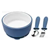 Dark blue ceramic round bowl + stainless steel dig