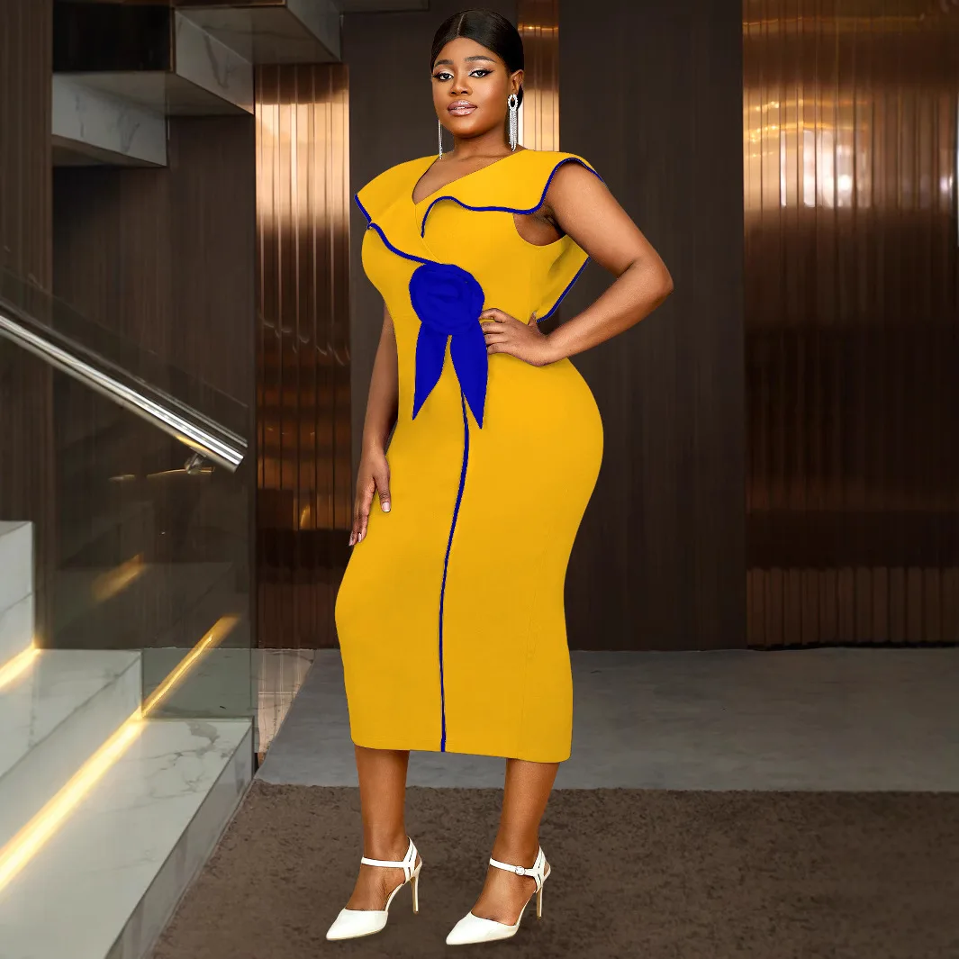 Turkish Elegant Pencil Dress Plus Size High Waist