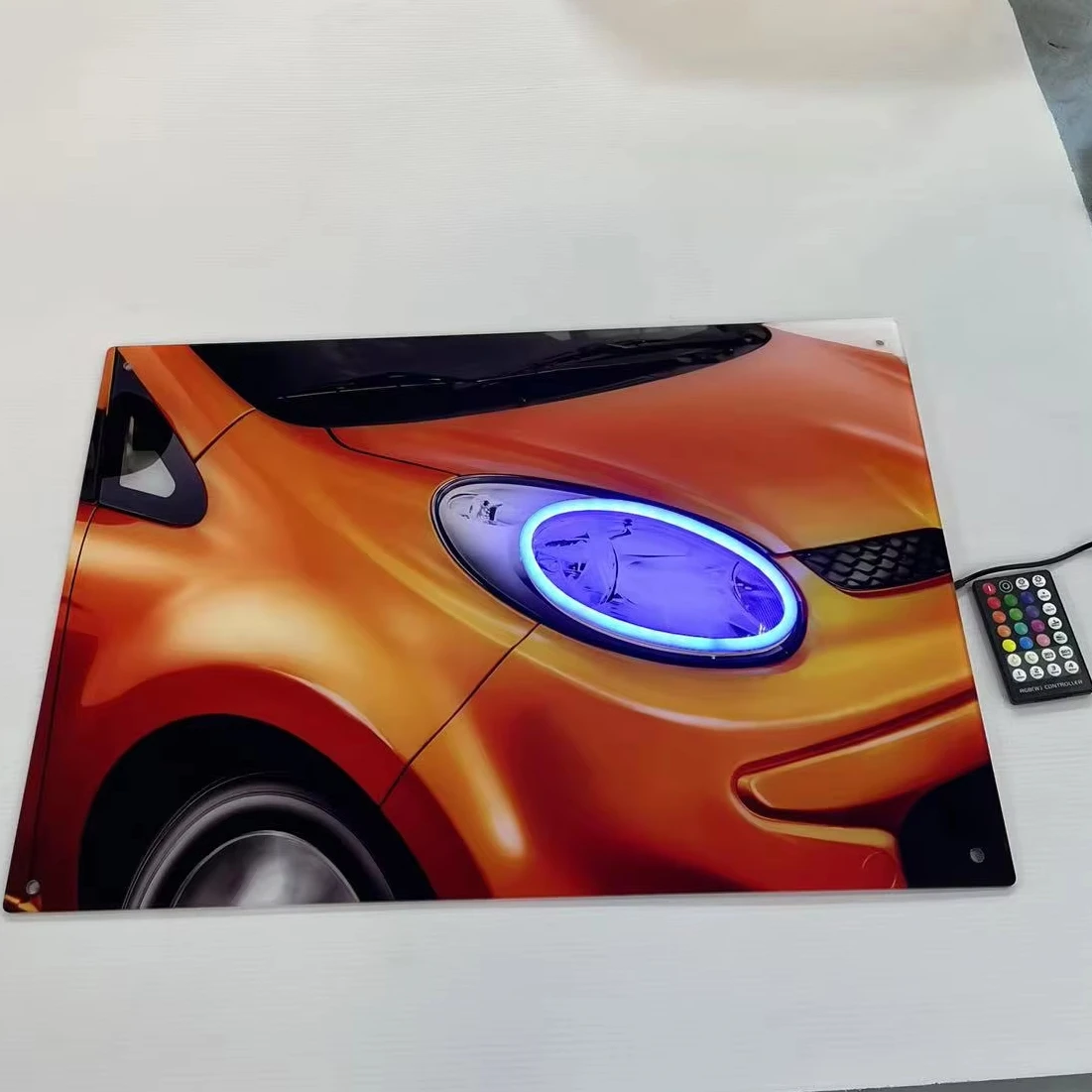 Neon LED Car Posters with LED Lights Indoor Home Bedroom Auto Wall Display Anime Poster Digital Signage and Displays