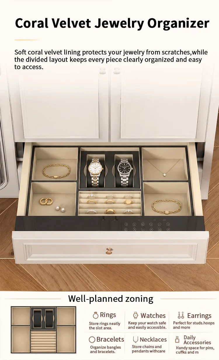 product ceqsafe smart high end home hidden small furniture drawer safety box money safe box fingerprint  digital lock safe steel rohs-15