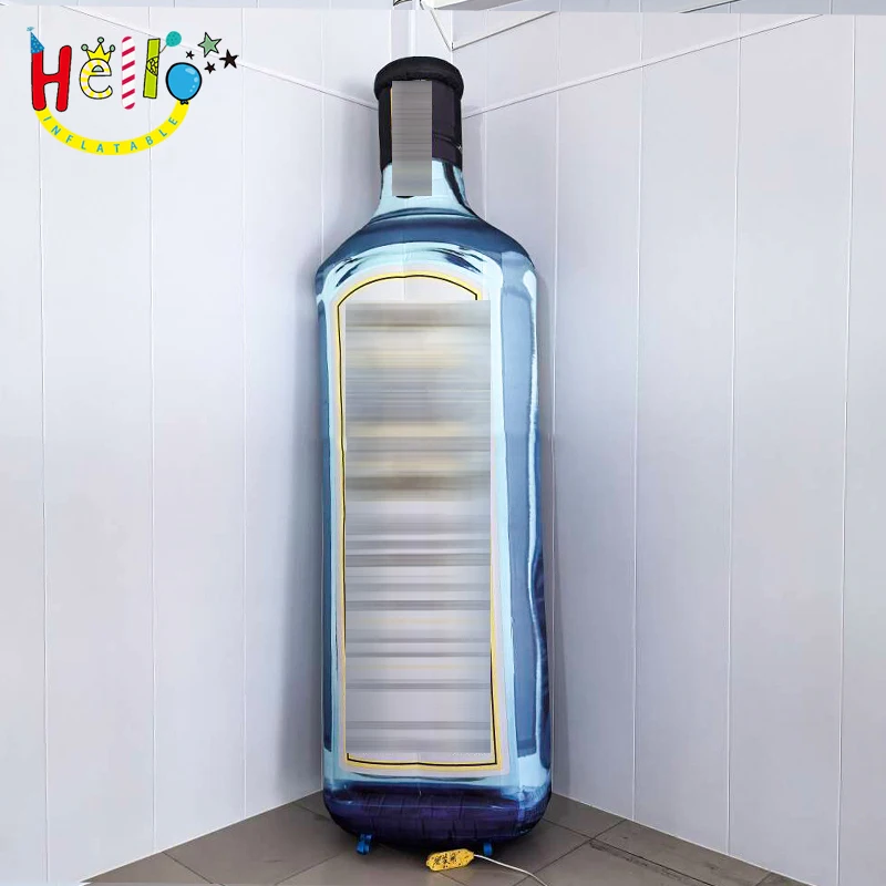 Outdoor Event Advertising Model square Inflatable Gin Wine Bottle Shaped Inflatable