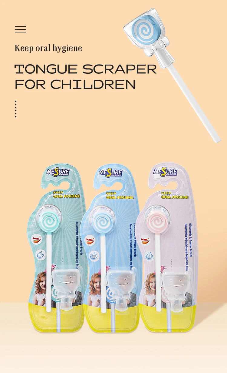Lollipop Children Tongue Coating Brush Baby Portable Tongue Scraper