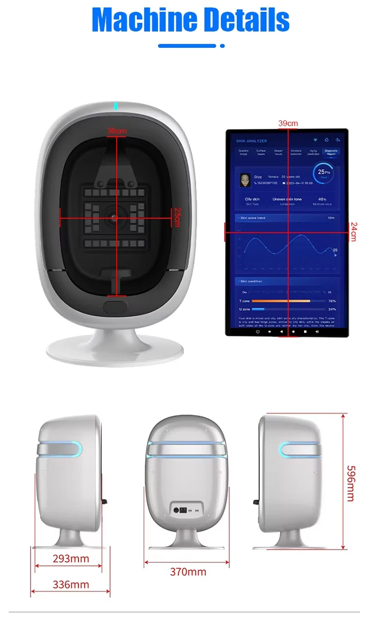 2026 Portable O1-PRO AI-Powered Skin Analyzer Touch Screen 30MP Camera Facial Scalp Hair Detection Multi-Language JP/US Home