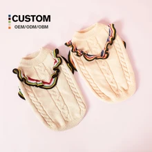 2025 Hot Sale Pet Clothes Cute Acrylic Quality Winter and Autumn Sweater with Floral Animal Pattern