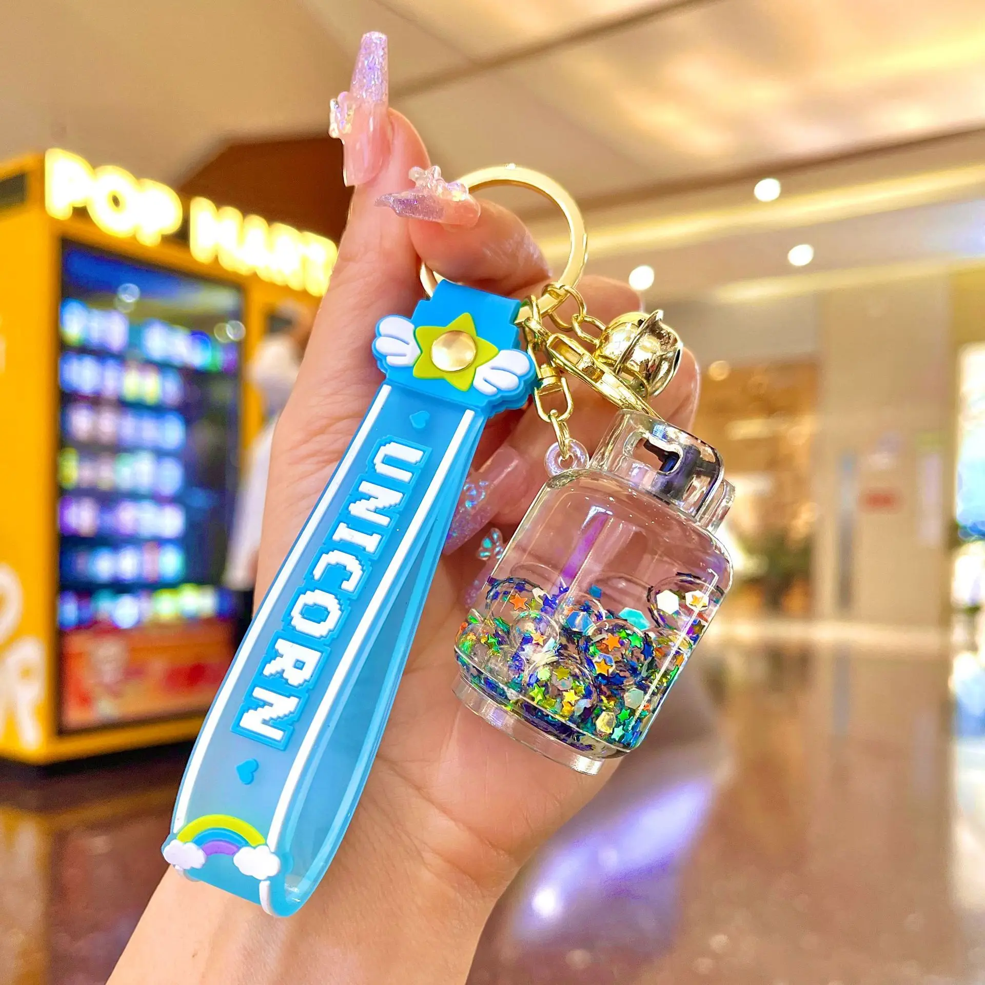 Cartoon Liquid Oil Acrylic Key Chain - Perfect Promotional Gift