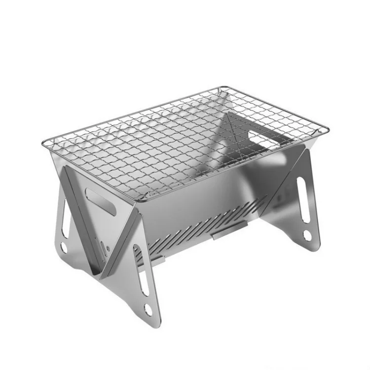 OEM ODM Outdoor Folding Smokeless BBQ Stove Remote Control Stainless Steel Stone Construction Convenient Wood Burning Mini Grill supplier