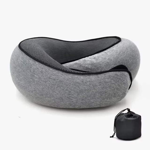 Manufacture Wholesale neck pillow four seasons customized design logo cooling fabric Storage memory foam travel pillow for sleep