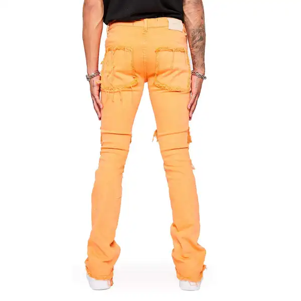 Akoo Brand Yellow Orange discount Apricot Denim Jeans Men's 38