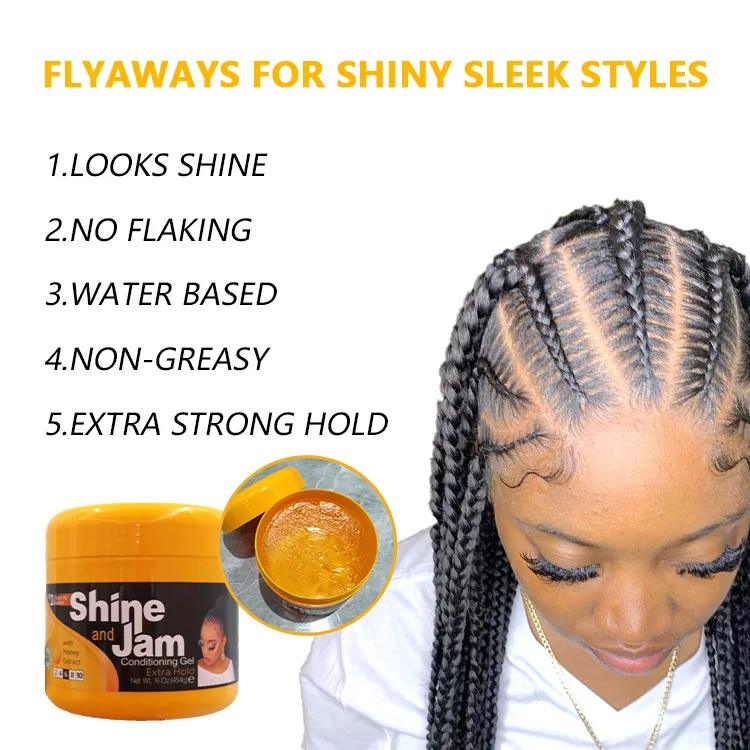 Private Label Salon Size 16oz Hair Shine Jam Conditioning Gel Braid Gel Edge Control For 4c Hair