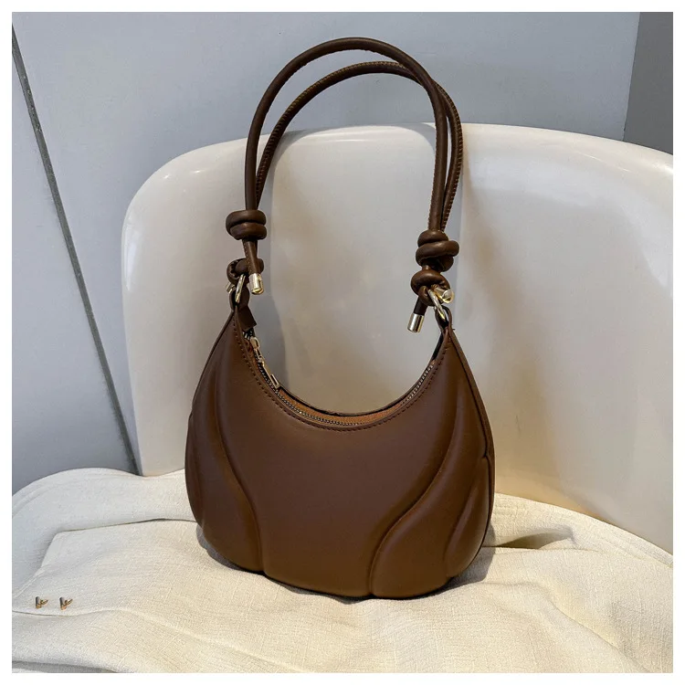 Women's PU Solid Color Hand Crossbody Outdoor Small Body Bag Dumpling Bag