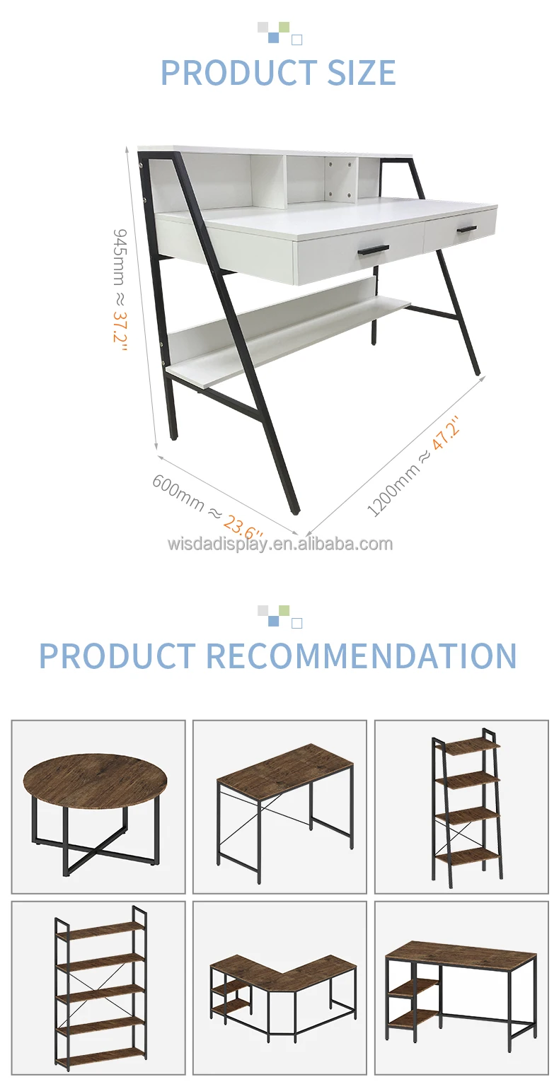 2021 hot sale industrial design dressing able  study desk computer desk with 2 drawers factory direct sale