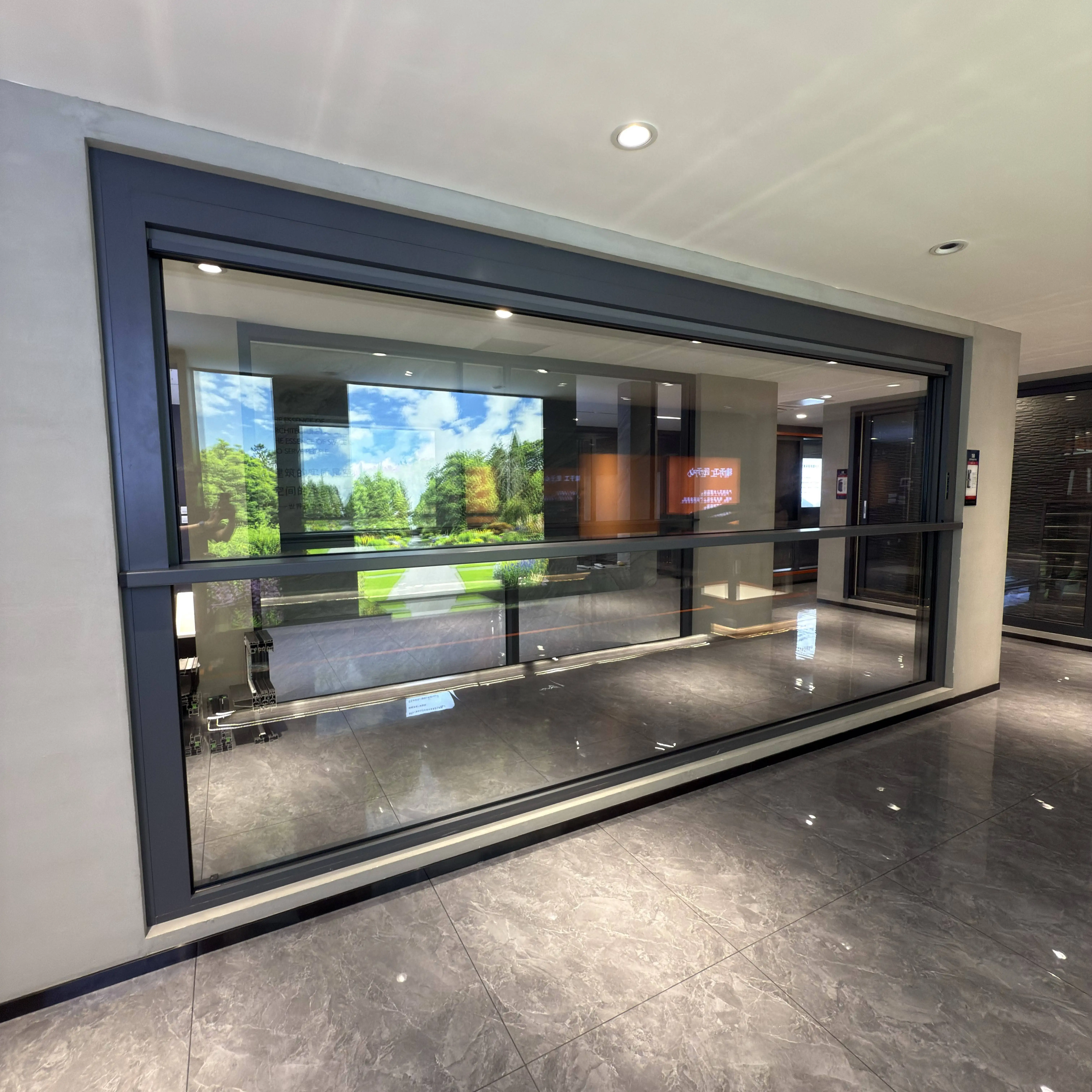 Aluminum Frame Double Glass Large Automatic Lifting Window 