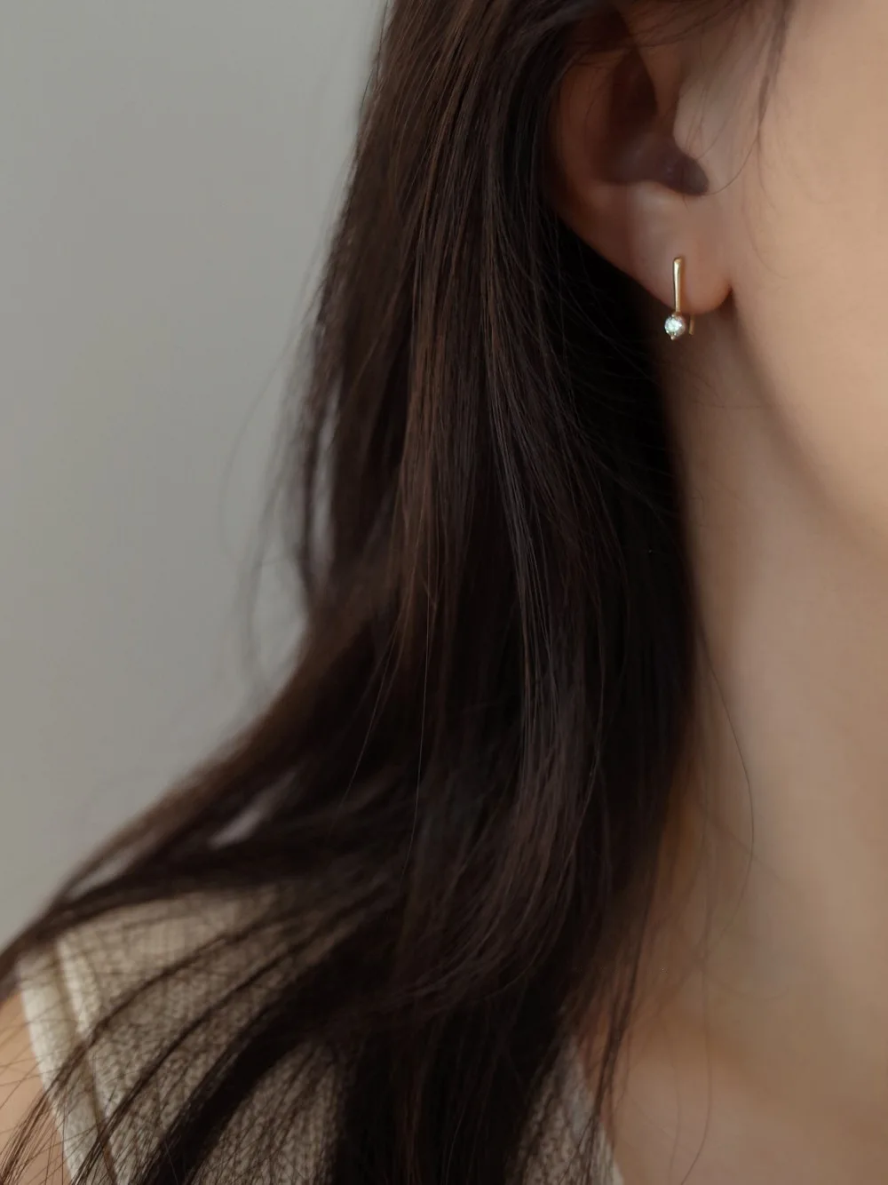14k Gold Plating Sparkling Zircon Simple Geometry Earrings 925 Sterling Silver Cz Wedding Earrings Jewelry