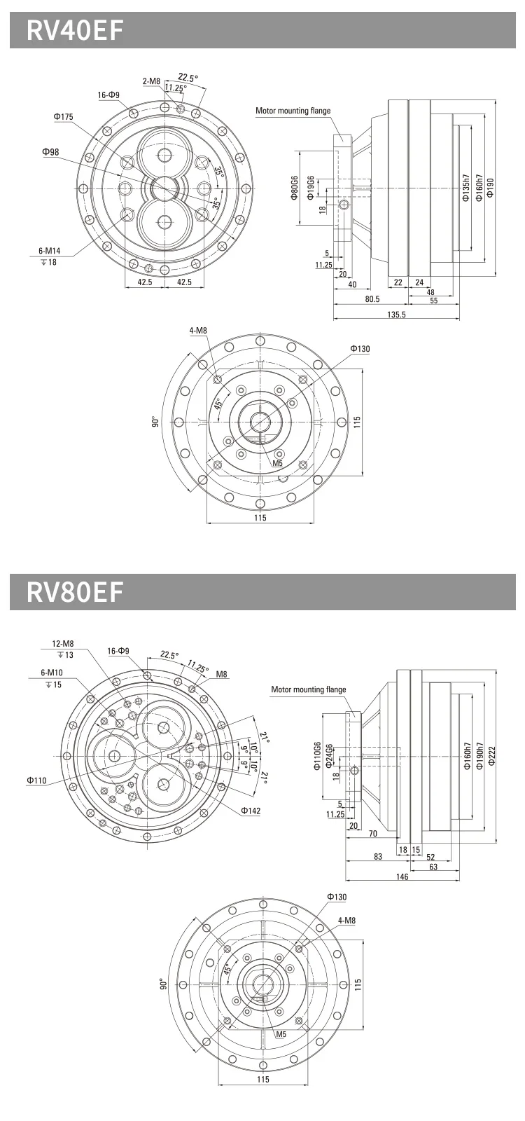 Precision Cycloidal Pinwheel RV-E Series Reducer Suitable for ...