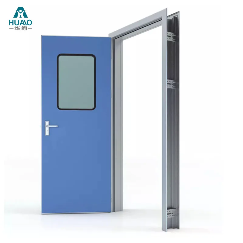 GMP Standard Single Opening Steel door Modular cleanroom Door Sound Insulation for hospital