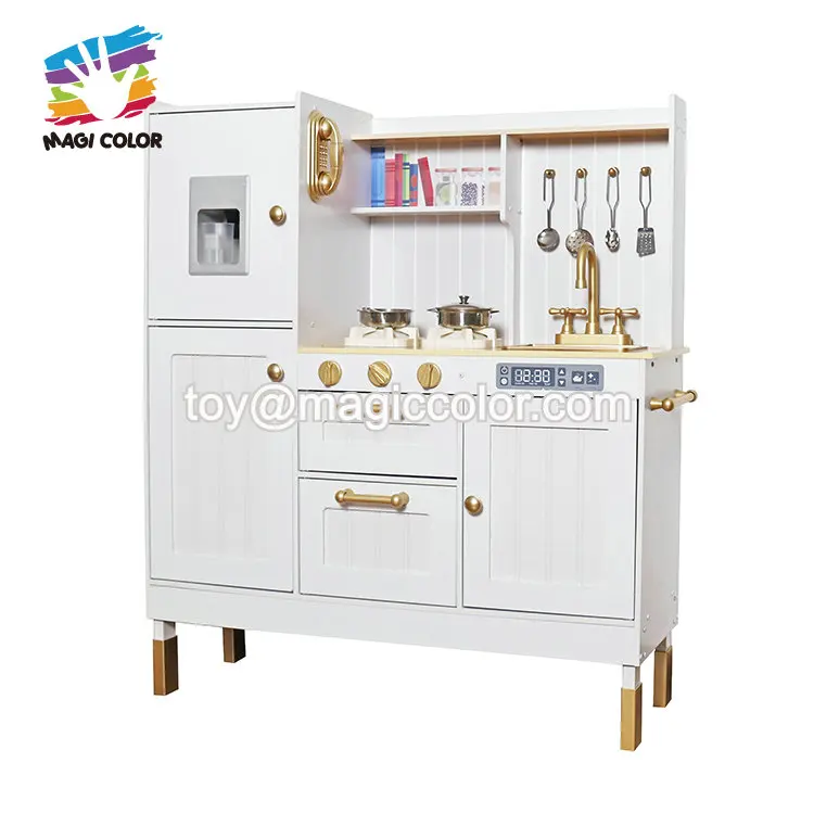 2023 New Upgrade Stove Interactive Wooden Electronic Kitchen Play Set