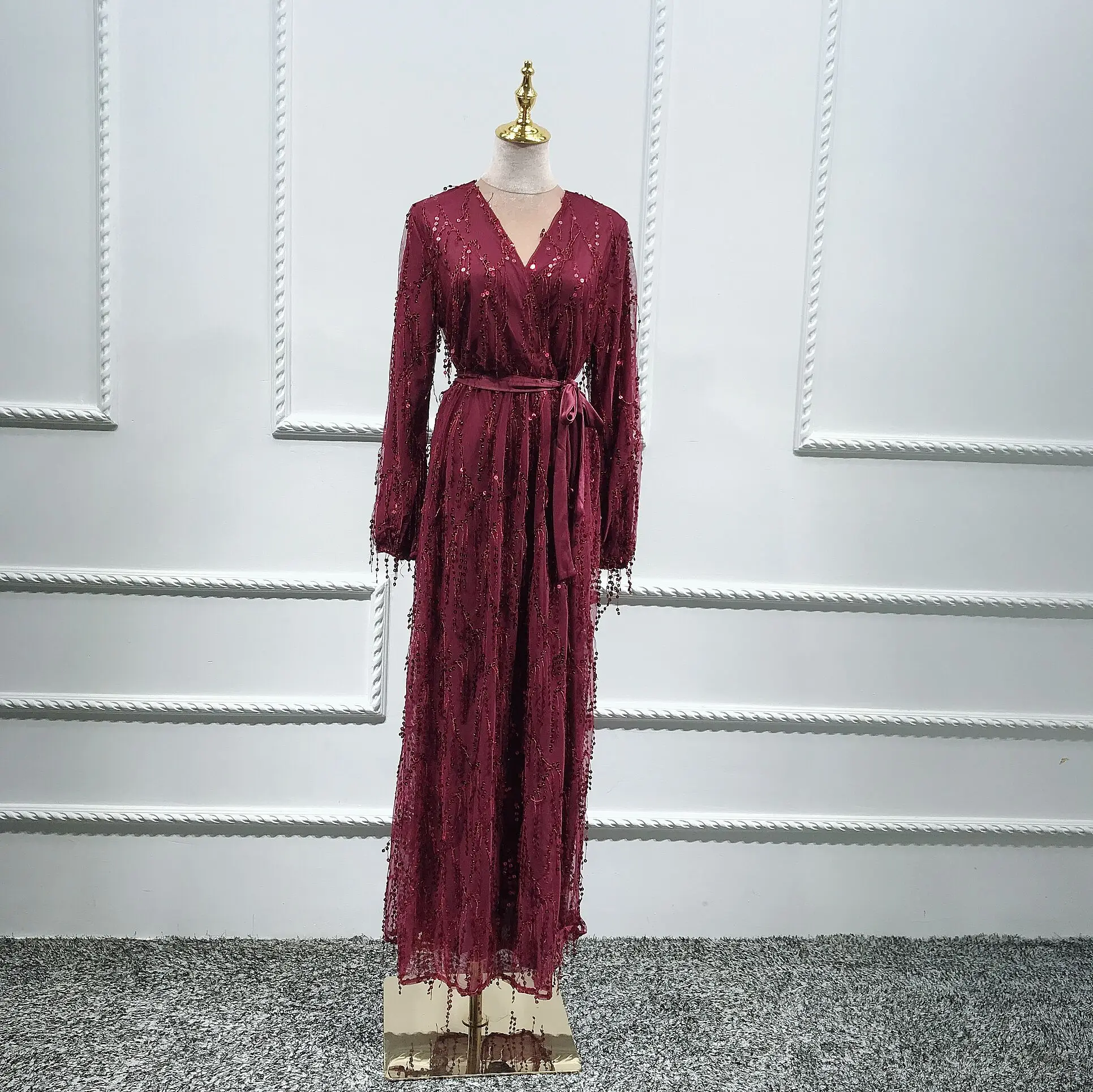 burgundy formal dress plus size MACloth Short Sleeves Lace Midi Cocktail Dress Burgundy Plus Size Formal Gown US22 / Burgundy main image 0