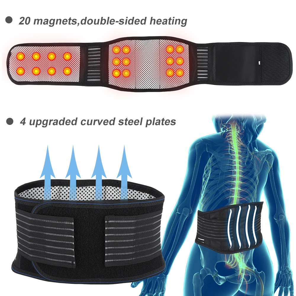 Therapy Lower Back Lumbar Brace Belt Abdomen Band Tourmaline
