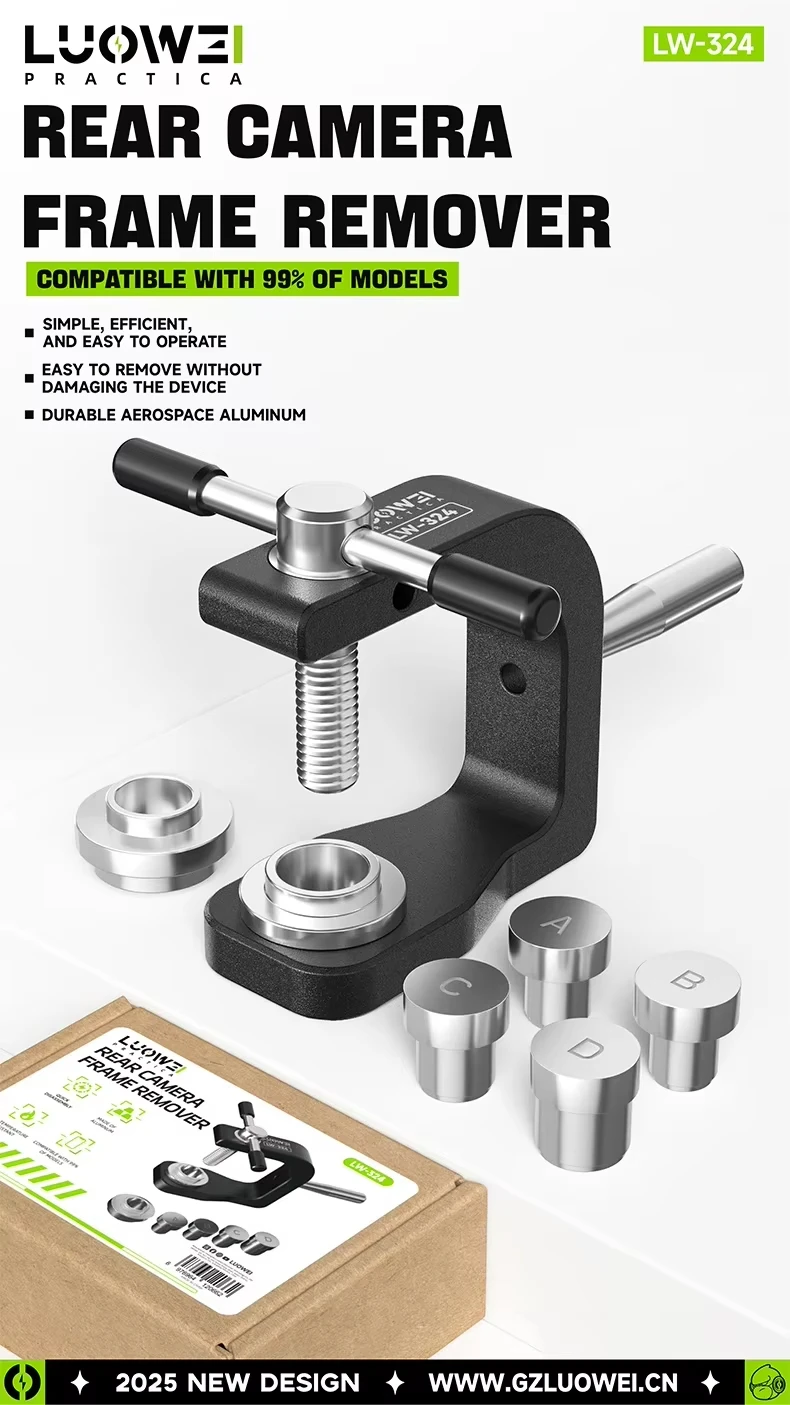 LUOWEI LW-324 Professional Camera Frame Repair Fixture Durable Aluminum Alloy Rear Camera Remover for Phone Repair Workshop